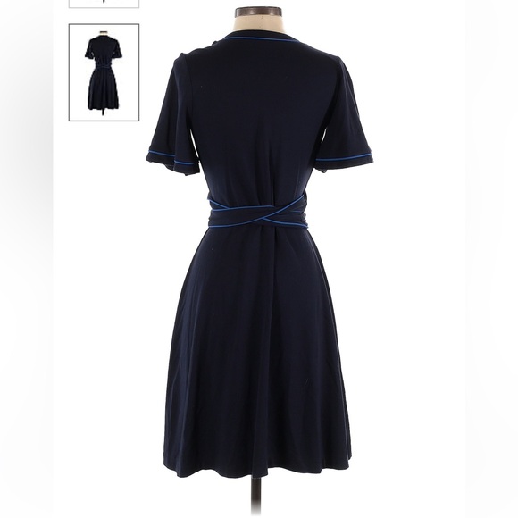 Ann Taylor Navy Wrap dress Size 2 - Picture 2 of 5